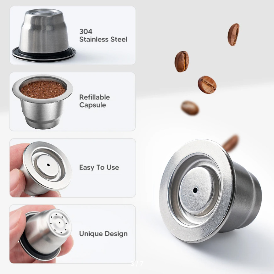 Многоразовые капсулы для Nespresso из нержавеющей стали ICAFILAS